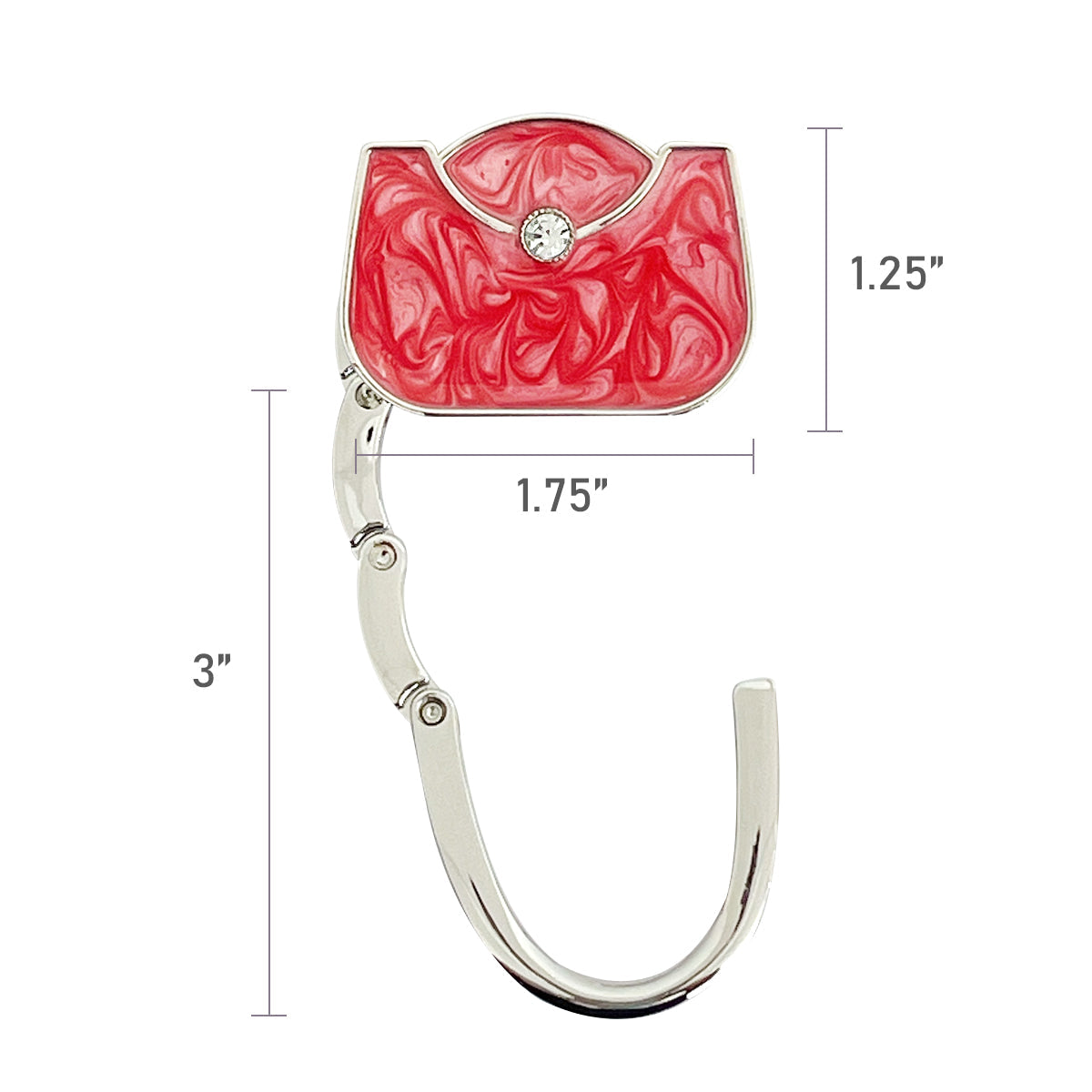 Wrapables Stylish Purse Hook Hanger, Foldable Handbag Table Hanger, Rose Handbag