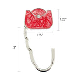 Wrapables Stylish Purse Hook Hanger, Foldable Handbag Table Hanger, Rose Handbag