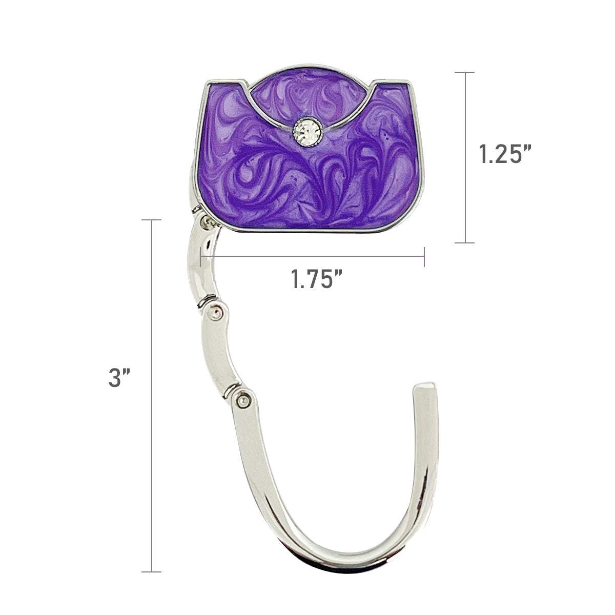 Wrapables Stylish Purse Hook Hanger, Foldable Handbag Table Hanger, Purple Handbag