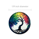 Wrapables Crystal Glass Magnets, Refrigerator Magnets for Office Whiteboards, Cabinets, Lockers (Set of 12), Vibrant Trees