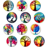 Wrapables Crystal Glass Magnets, Refrigerator Magnets for Office Whiteboards, Cabinets, Lockers (Set of 12), Vibrant Trees