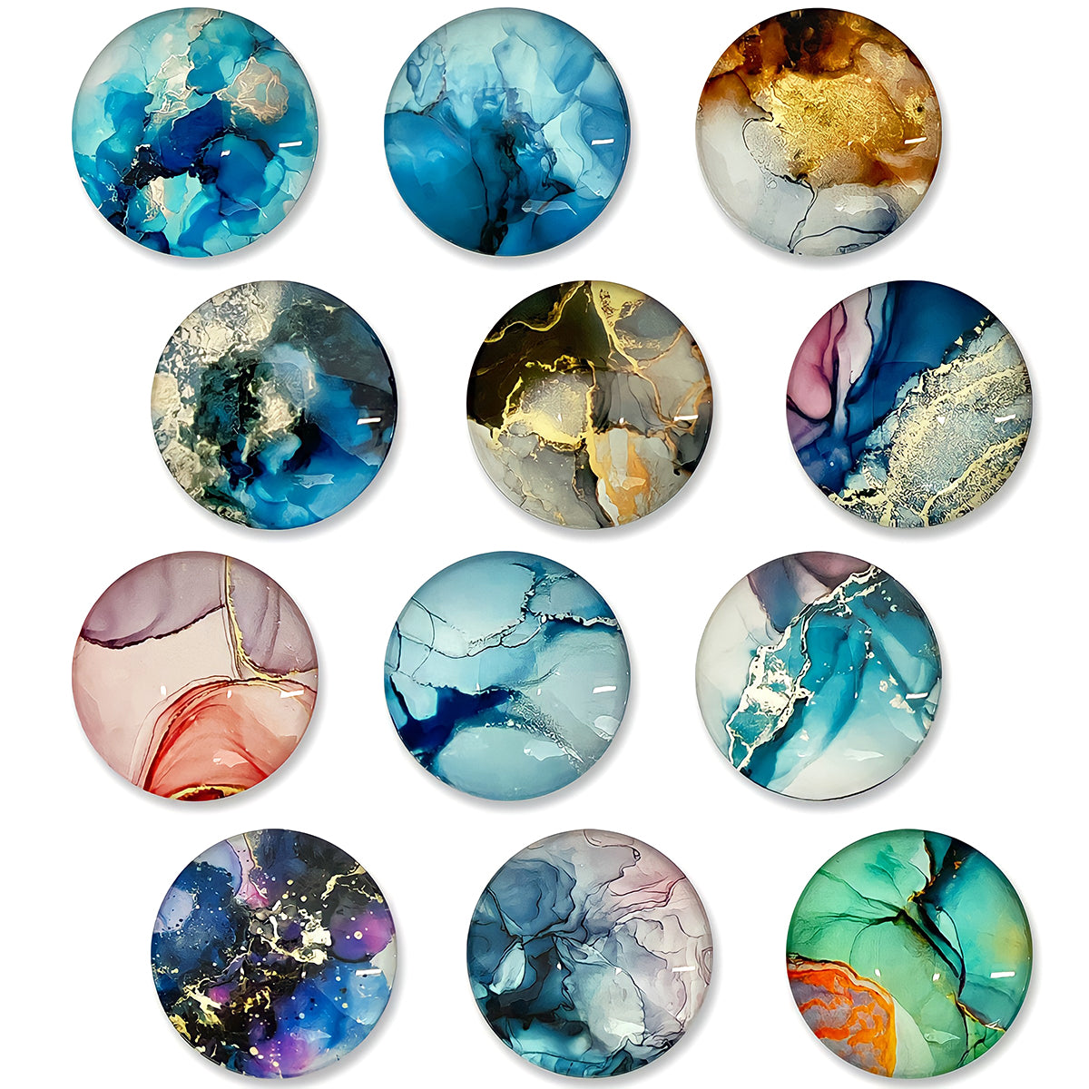 Wrapables Crystal Glass Magnets, Refrigerator Magnets for Office Whiteboards, Cabinets, Lockers (Set of 12), Marble Rock