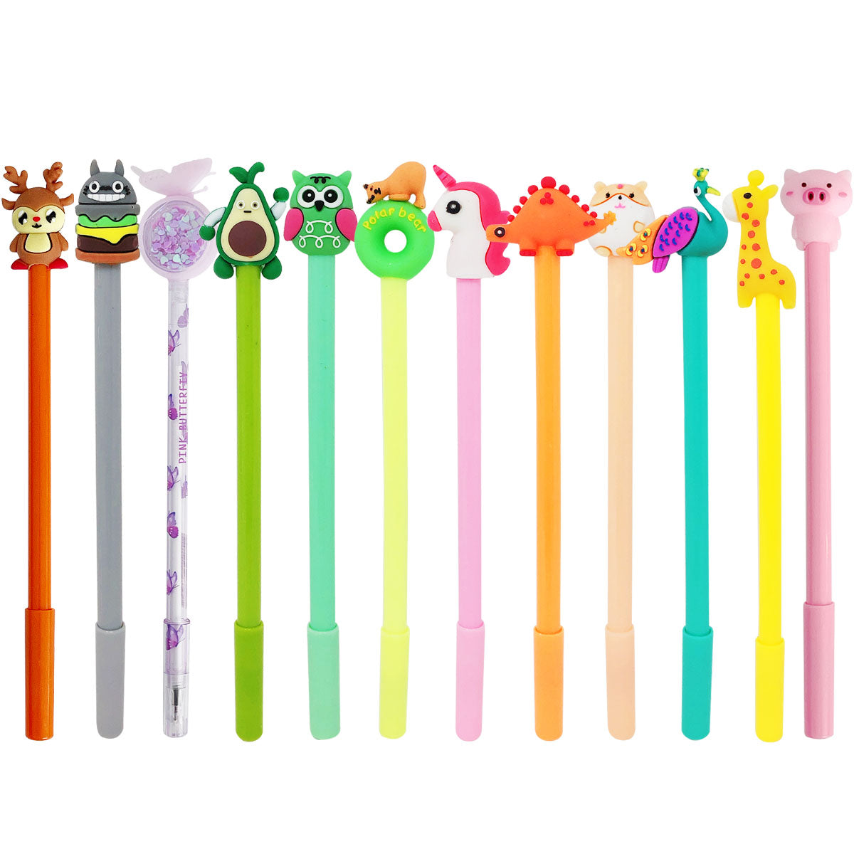 Wrapables Gel Pens School Office Supplies, Cute Critters