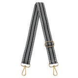 Wrapables Wide Adjustable Crossbody Handbag Strap, Women's Replacement Bag Strap for Purses, Black Stripes