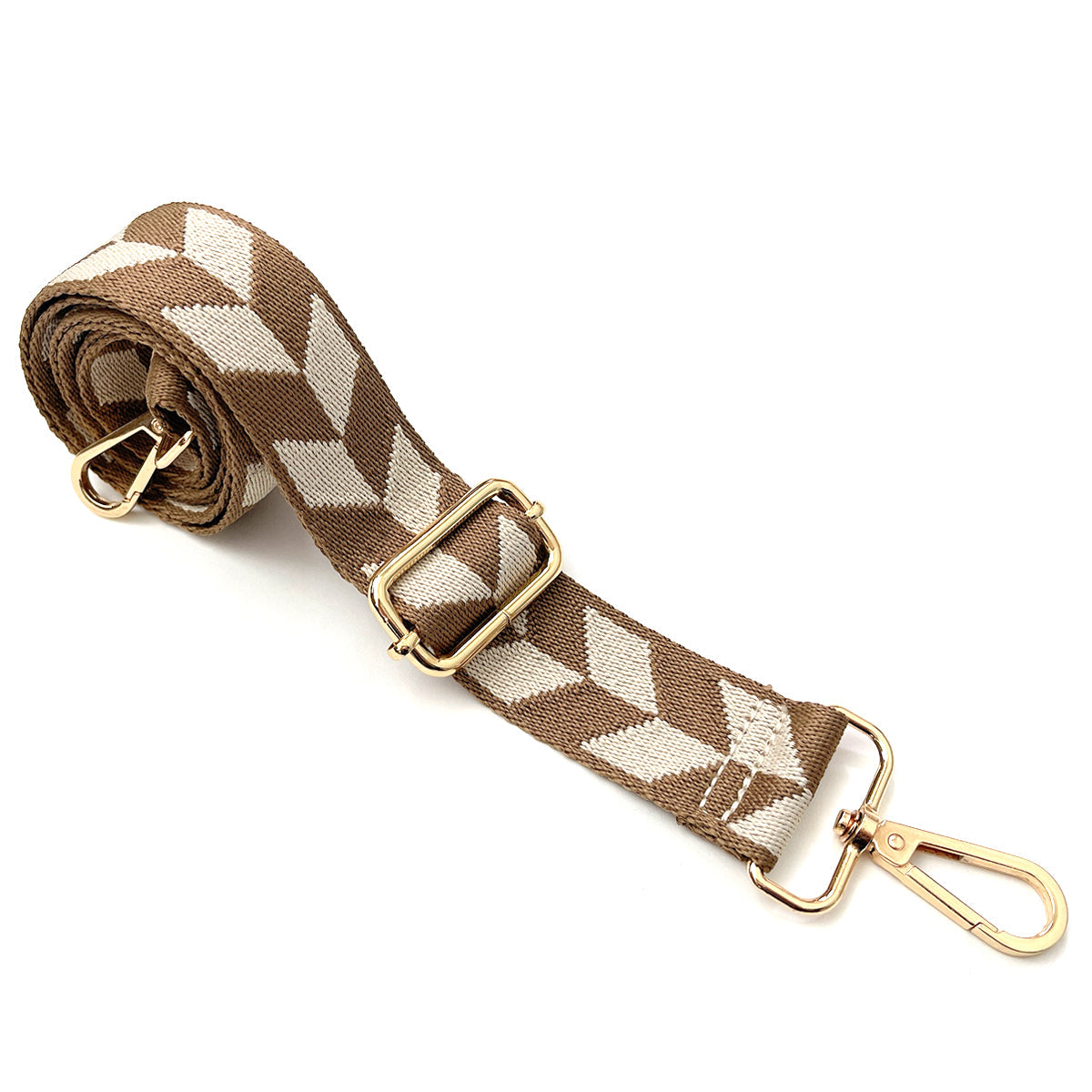 Wrapables Wide Adjustable Crossbody Handbag Strap, Women's Replacement Bag Strap for Purses, Beige & Khaki Checkers