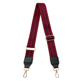 Wrapables Wide Adjustable Crossbody Handbag Strap, Women's Replacement Bag Strap for Purses, Red w/ Leather Ends