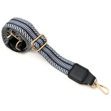 Wrapables Wide Adjustable Crossbody Handbag Strap, Women's Replacement Bag Strap for Purses, Navy w/ Leather Ends