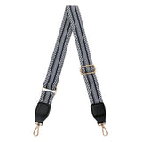 Wrapables Wide Adjustable Crossbody Handbag Strap, Women's Replacement Bag Strap for Purses, Navy w/ Leather Ends