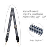 Wrapables Wide Adjustable Crossbody Handbag Strap, Women's Replacement Bag Strap for Purses, Navy w/ Leather Ends