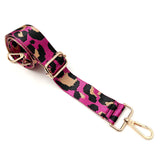 Wrapables Wide Adjustable Crossbody Handbag Strap, Women's Replacement Bag Strap for Purses, Pink Leopard Print