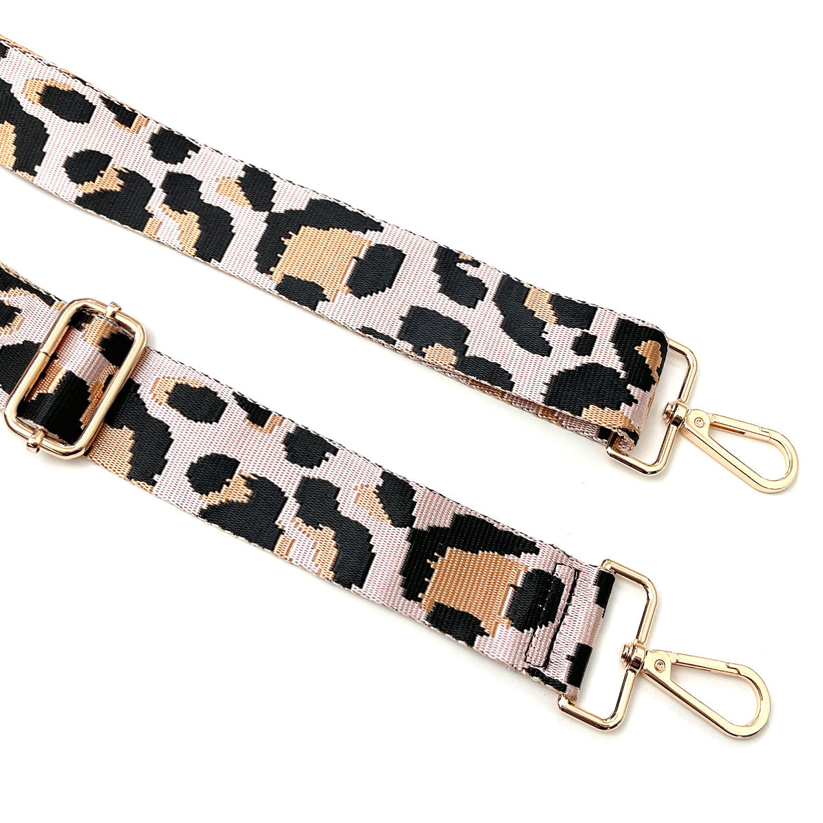 Wrapables Wide Adjustable Crossbody Handbag Strap, Women's Replacement Bag Strap for Purses, Neutral Leopard Print