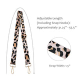 Wrapables Wide Adjustable Crossbody Handbag Strap, Women's Replacement Bag Strap for Purses, Neutral Leopard Print