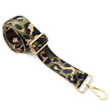 Wrapables Wide Adjustable Crossbody Handbag Strap, Women's Replacement Bag Strap for Purses, Green Leopard Print