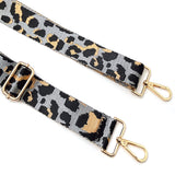 Wrapables Wide Adjustable Crossbody Handbag Strap, Women's Replacement Bag Strap for Purses, Gray Leopard Print