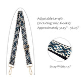 Wrapables Wide Adjustable Crossbody Handbag Strap, Women's Replacement Bag Strap for Purses, Blue Deco