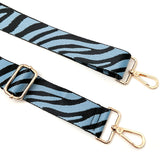 Wrapables Wide Adjustable Crossbody Handbag Strap, Women's Replacement Bag Strap for Purses, Blue Zebra Print