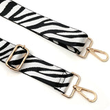 Wrapables Wide Adjustable Crossbody Handbag Strap, Women's Replacement Bag Strap for Purses, White Zebra Print