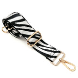 Wrapables Wide Adjustable Crossbody Handbag Strap, Women's Replacement Bag Strap for Purses, White Zebra Print