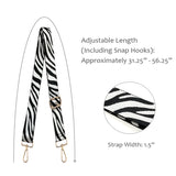 Wrapables Wide Adjustable Crossbody Handbag Strap, Women's Replacement Bag Strap for Purses, White Zebra Print