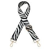 Wrapables Wide Adjustable Crossbody Handbag Strap, Women's Replacement Bag Strap for Purses, White Zebra Print