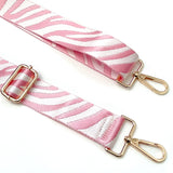 Wrapables Wide Adjustable Crossbody Handbag Strap, Women's Replacement Bag Strap for Purses, Pink Zebra Print