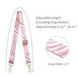 Wrapables Wide Adjustable Crossbody Handbag Strap, Women's Replacement Bag Strap for Purses, Pink Zebra Print