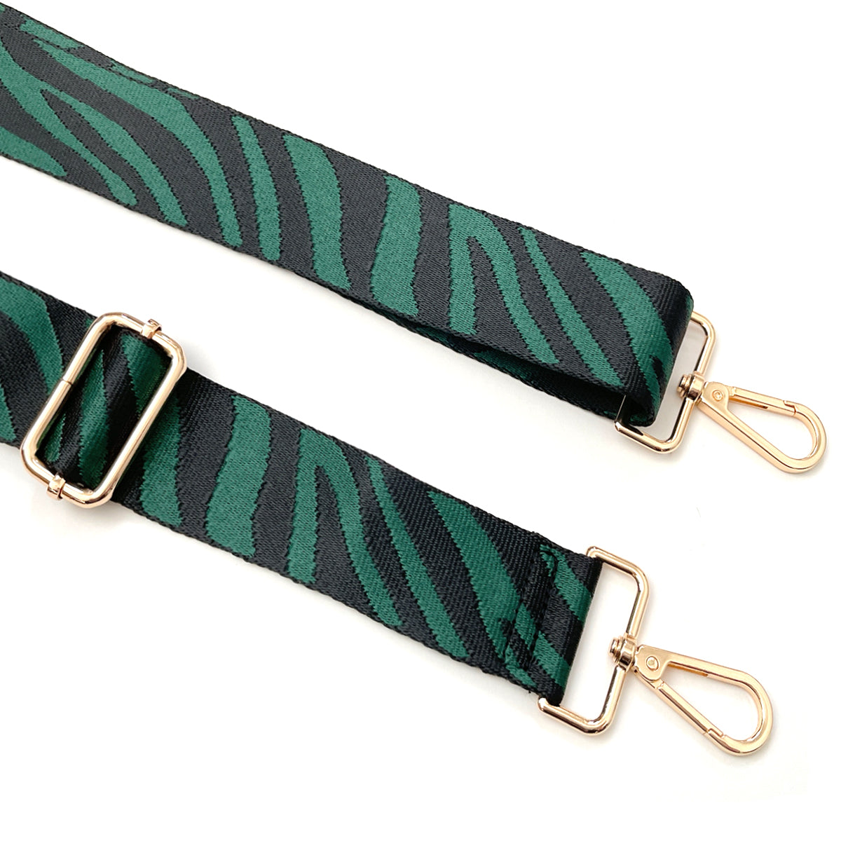 Wrapables Wide Adjustable Crossbody Handbag Strap, Women's Replacement Bag Strap for Purses, Green Zebra Print