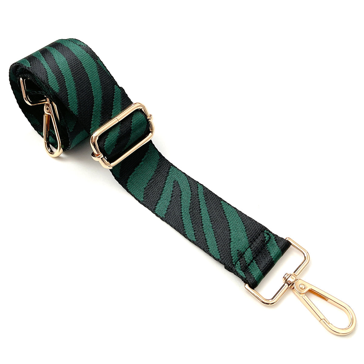 Wrapables Wide Adjustable Crossbody Handbag Strap, Women's Replacement Bag Strap for Purses, Green Zebra Print