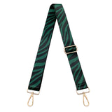 Wrapables Wide Adjustable Crossbody Handbag Strap, Women's Replacement Bag Strap for Purses, Green Zebra Print