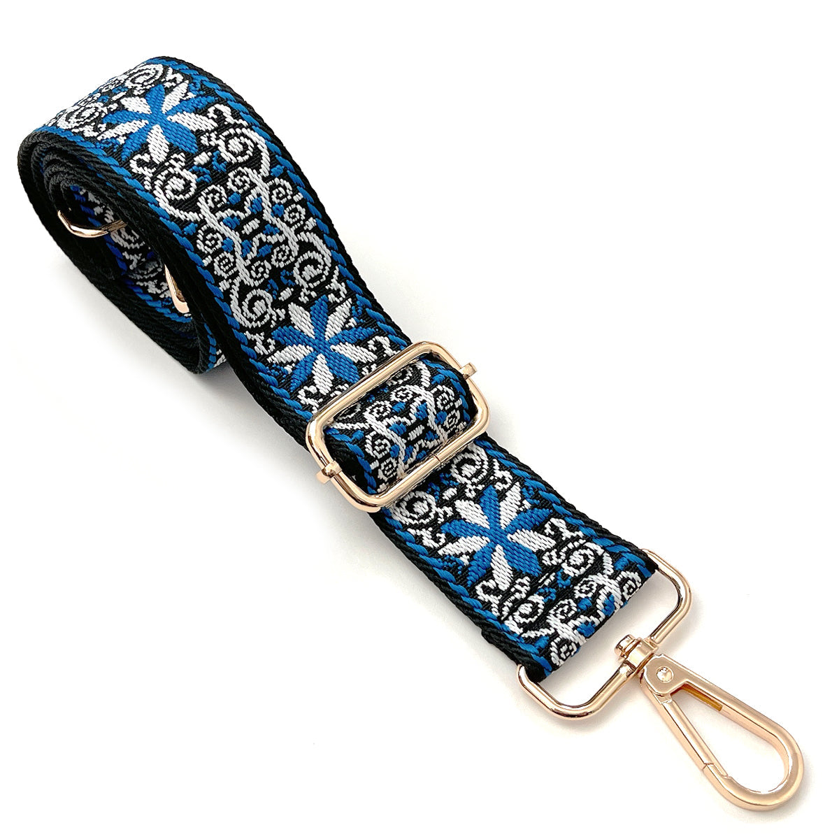 Wrapables Wide Adjustable Crossbody Handbag Strap, Women's Replacement Bag Strap for Purses, Blue Starflower