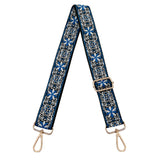 Wrapables Wide Adjustable Crossbody Handbag Strap, Women's Replacement Bag Strap for Purses, Blue Starflower