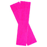 Wrapables 80's Style Neon Fluorescent Ribbed Leg Warmers, Hot Pink