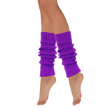 Wrapables 80's Style Neon Fluorescent Ribbed Leg Warmers, Purple