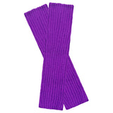 Wrapables 80's Style Neon Fluorescent Ribbed Leg Warmers, Purple