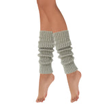 Wrapables 80's Style Neon Fluorescent Ribbed Leg Warmers, Light Gray