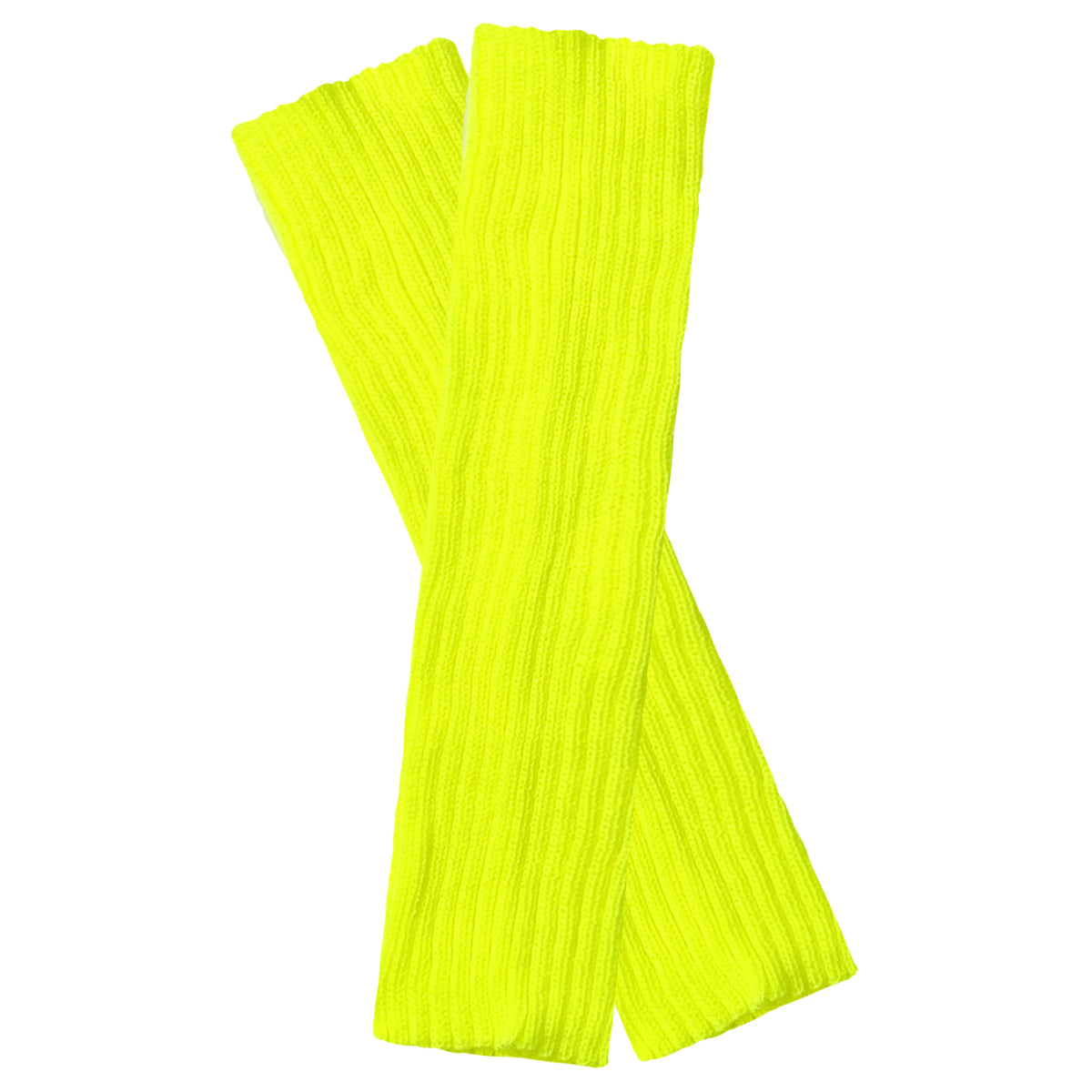 Wrapables 80's Style Neon Fluorescent Ribbed Leg Warmers, Lemon