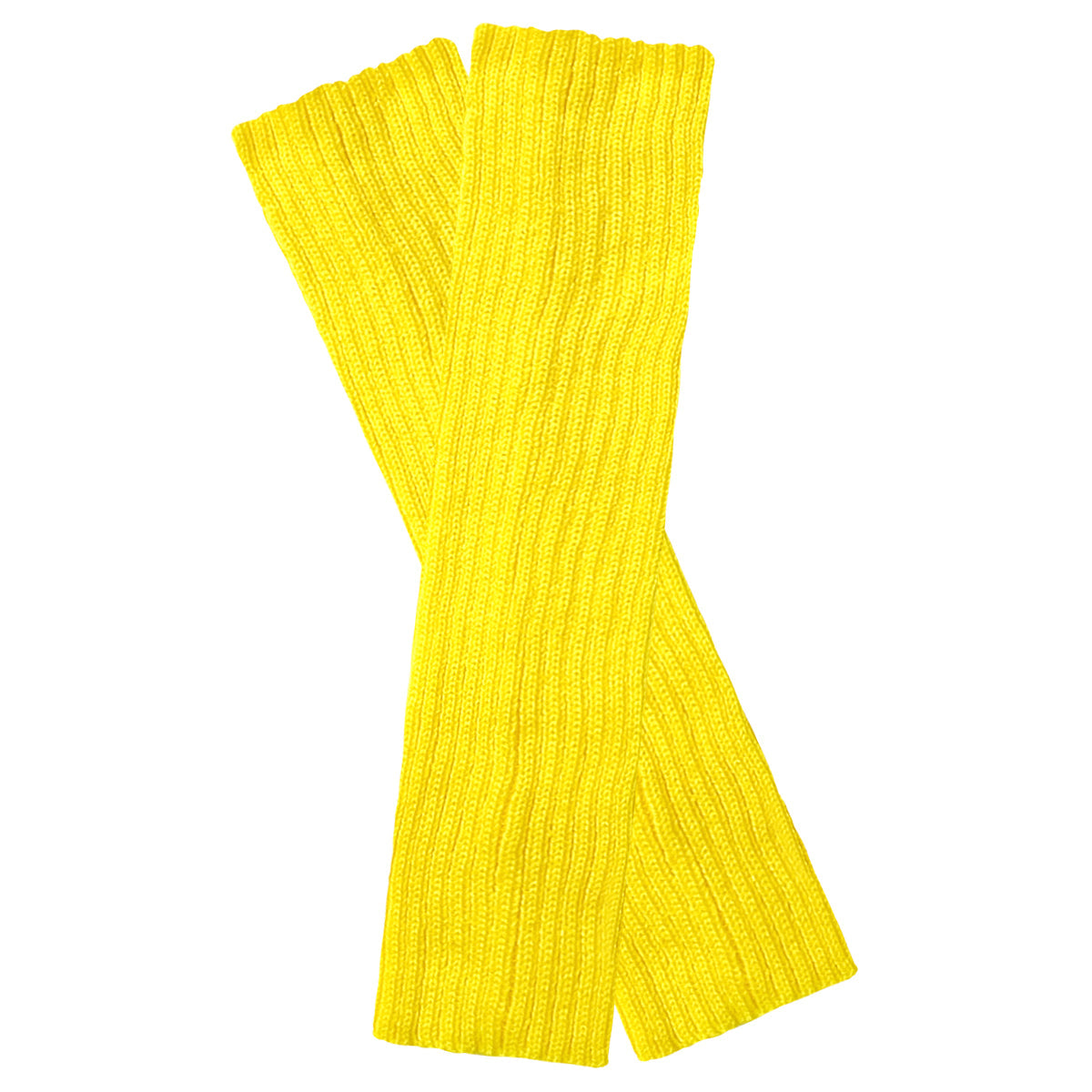 Wrapables 80's Style Neon Fluorescent Ribbed Leg Warmers, Yellow