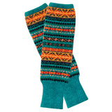 Wrapables Women's Bohemian Winter Warm Long Leg Warmers, Knee High Boot Socks, Teal