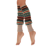 Wrapables Women's Bohemian Winter Warm Long Leg Warmers, Knee High Boot Socks, Taupe