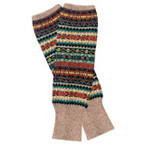 Wrapables Women's Bohemian Winter Warm Long Leg Warmers, Knee High Boot Socks, Taupe