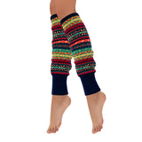 Wrapables Women's Bohemian Winter Warm Long Leg Warmers, Knee High Boot Socks, Navy