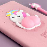 Wrapables Cute Notebook Gel Pen Set, Diary Journal Gift Set, Unicorn Butt