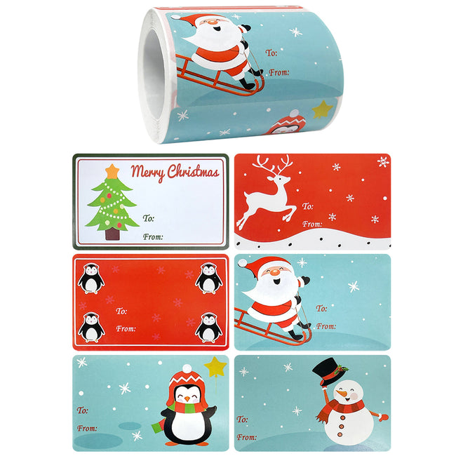 Wrapables Christmas Sticker Labels, Christmas Holiday Adhesive Gift Tags for Gifts & Stationery, Penguin