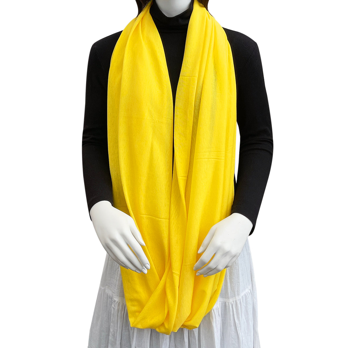 Wrapables Soft Jersey Knit Infinity Scarf, Yellow