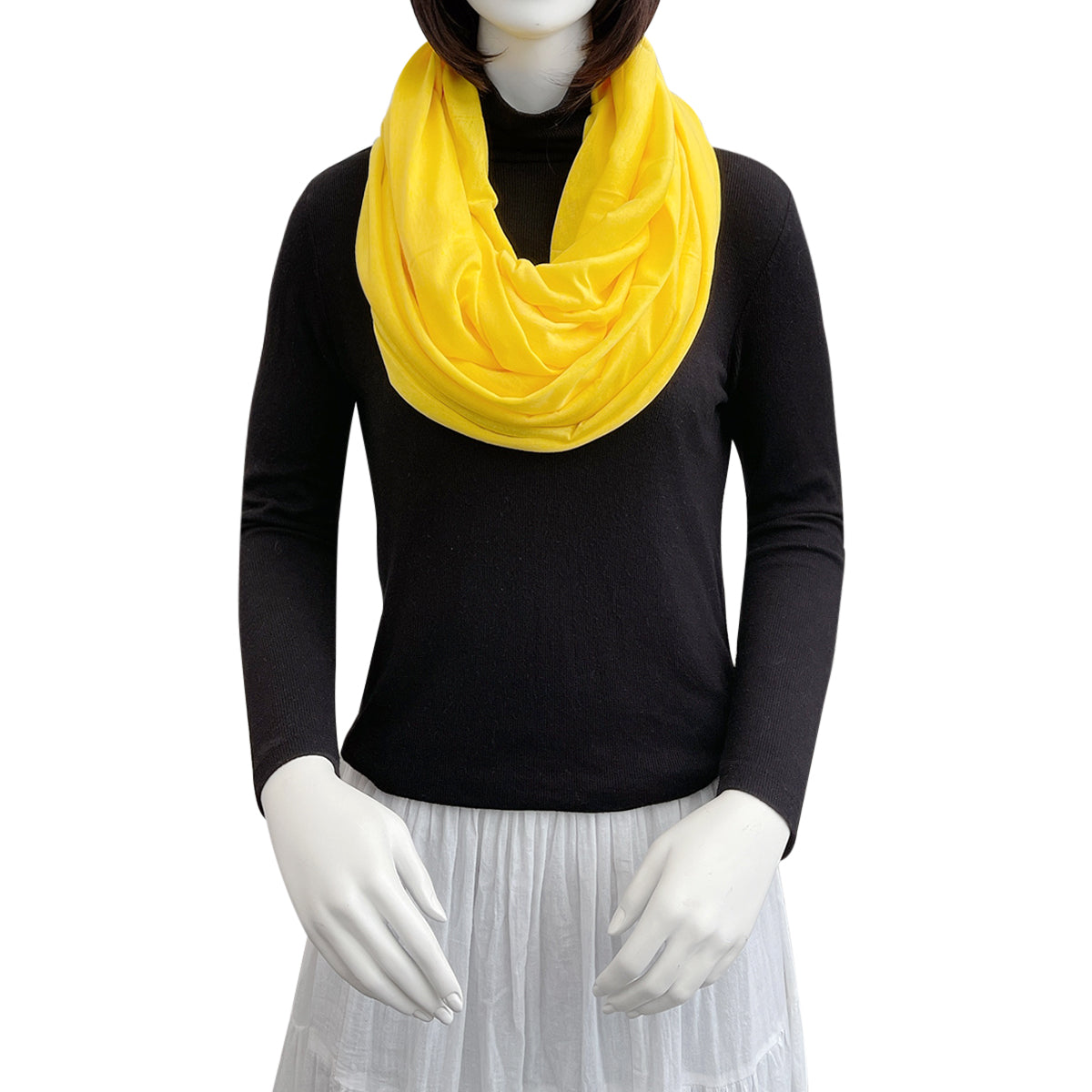 Wrapables Soft Jersey Knit Infinity Scarf, Yellow