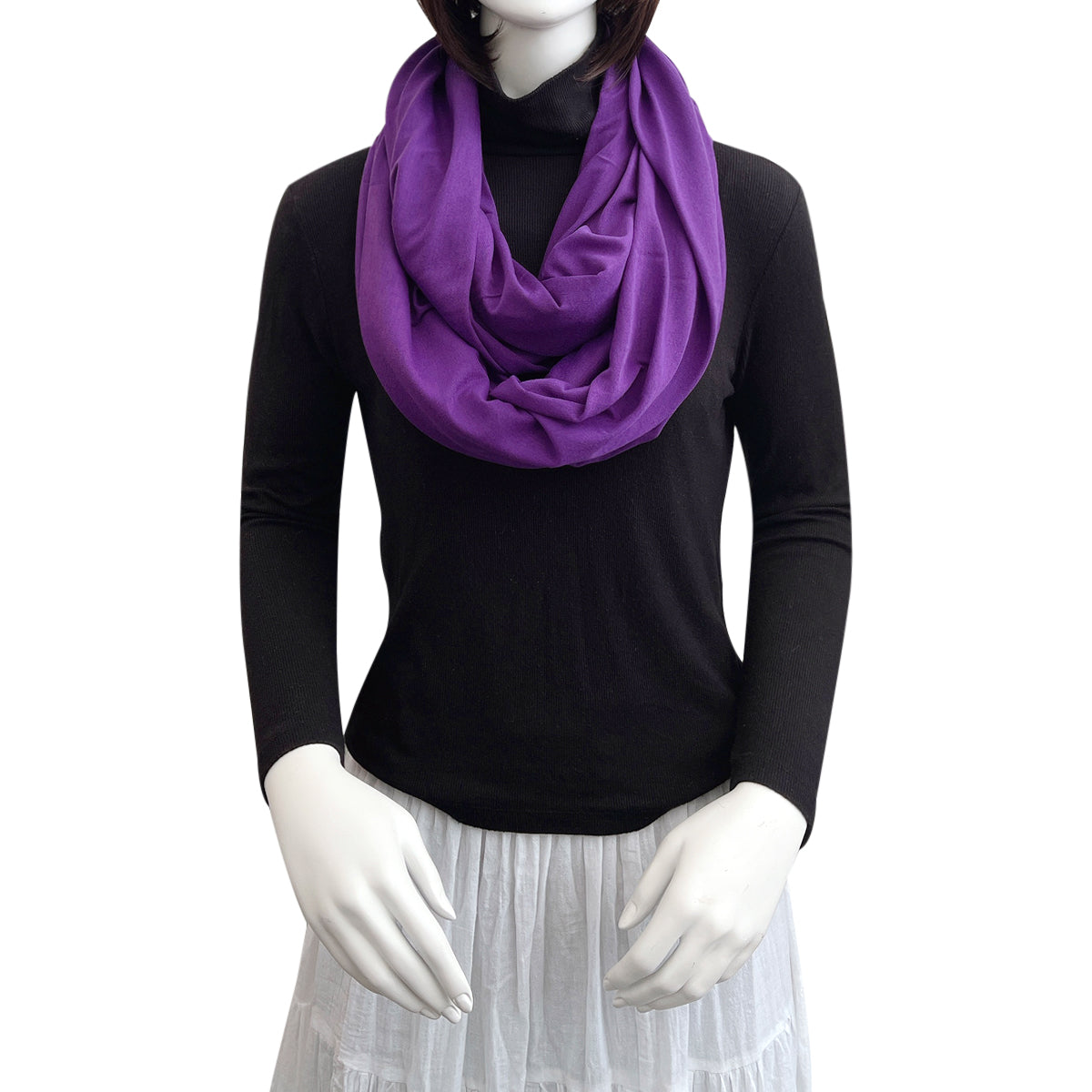 Wrapables Soft Jersey Knit Infinity Scarf, Purple