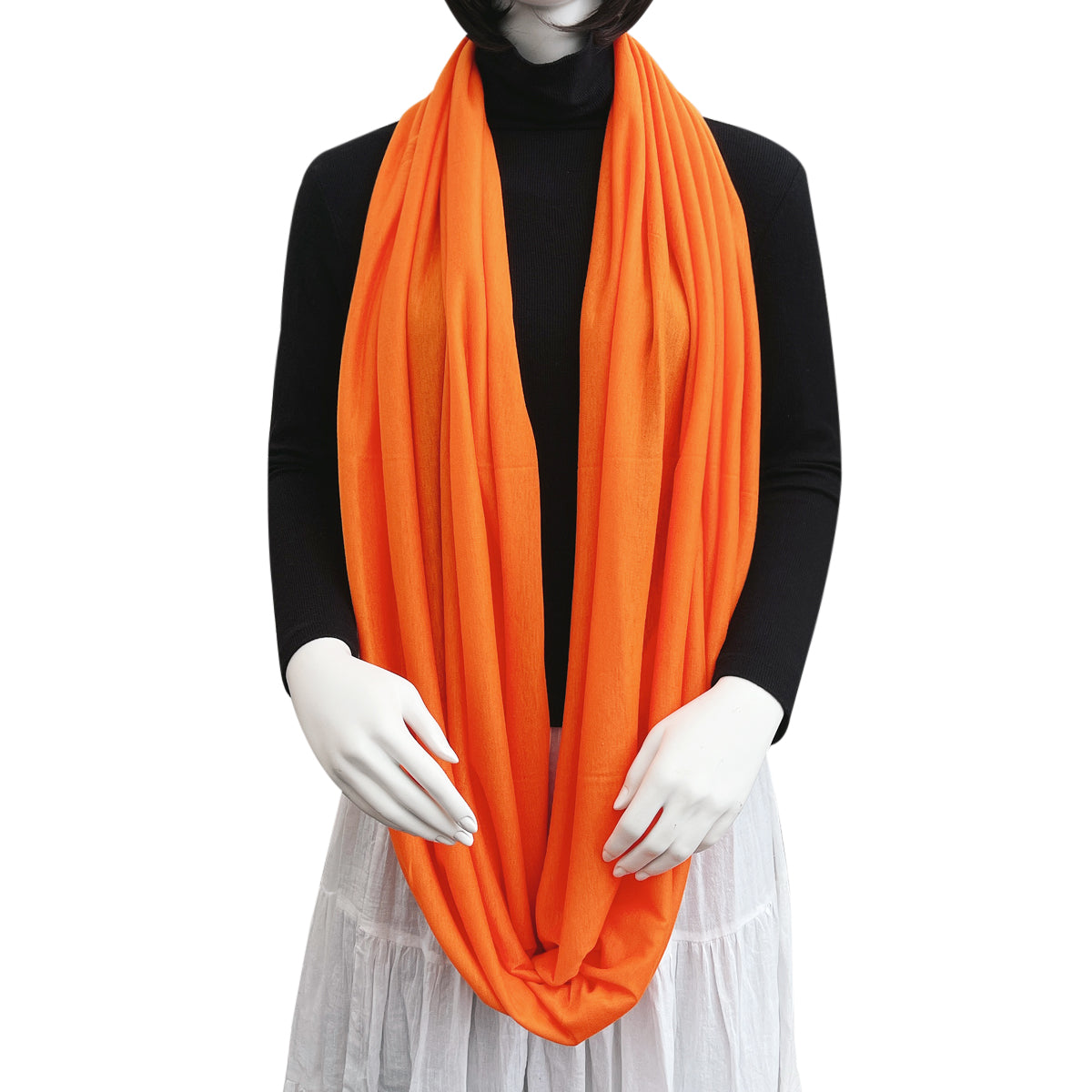 Wrapables Soft Jersey Knit Infinity Scarf, Orange