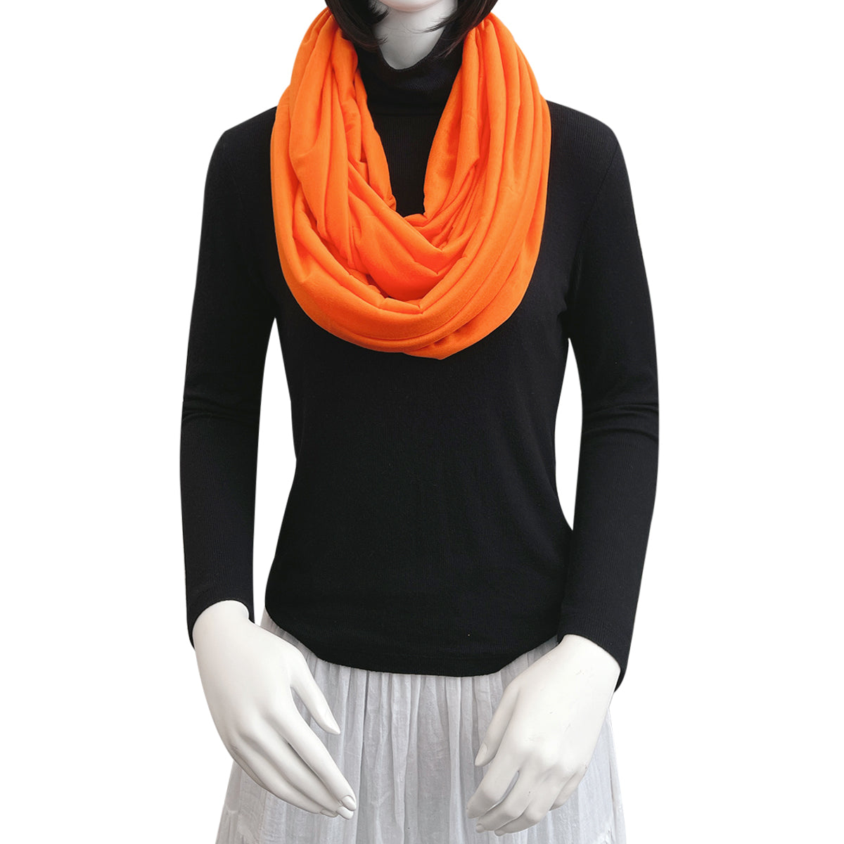 Wrapables Soft Jersey Knit Infinity Scarf, Orange