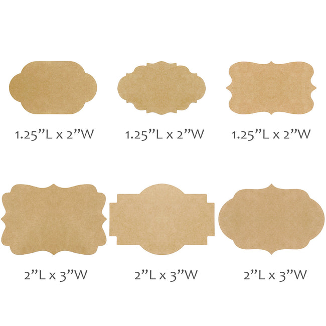 Wrapables Kraft Paper Sticker Labels for Lids, Mason Jars, Bottles, Homemade Products, Gift Wrapping, Parties, (450pcs) Assorted Fancy