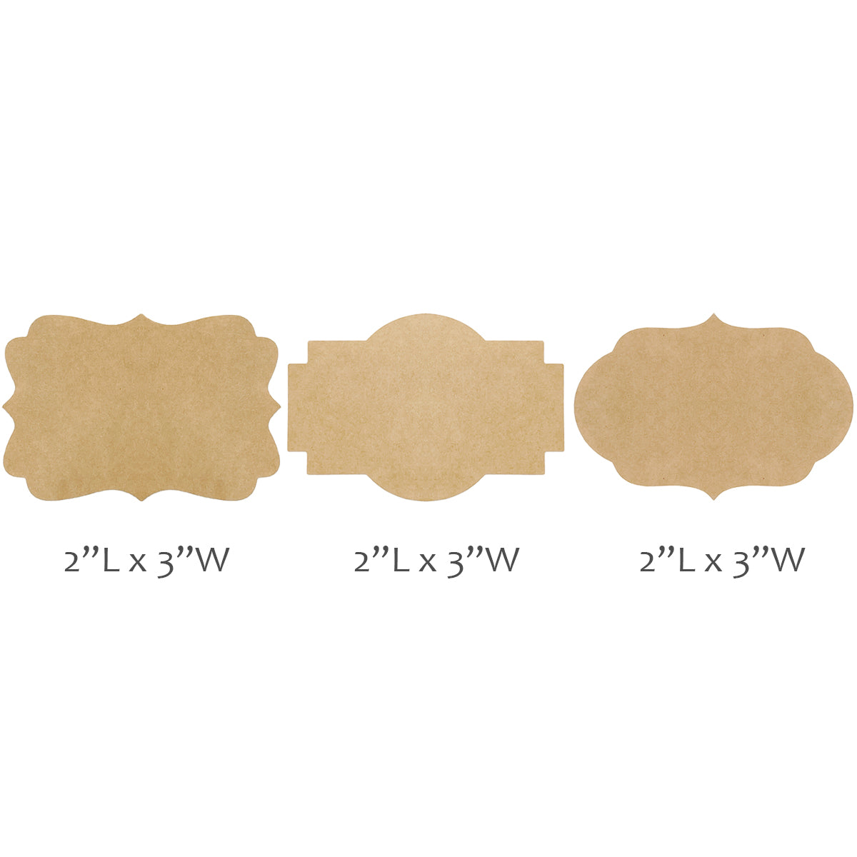 Wrapables Kraft Paper Sticker Labels for Lids, Mason Jars, Bottles, Homemade Products, Gift Wrapping, Parties, (300pcs) Fancy Frame